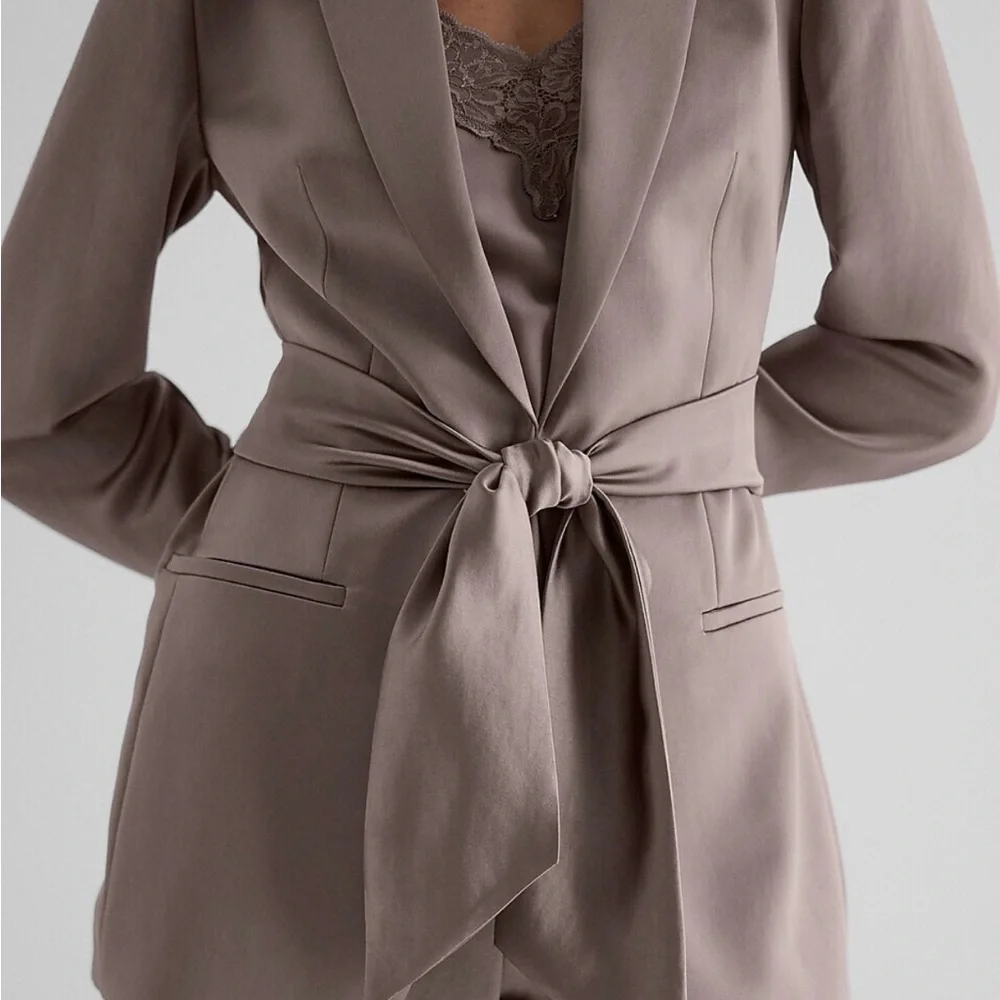 Express Satin Gray Blazer - Picture 5 of 8